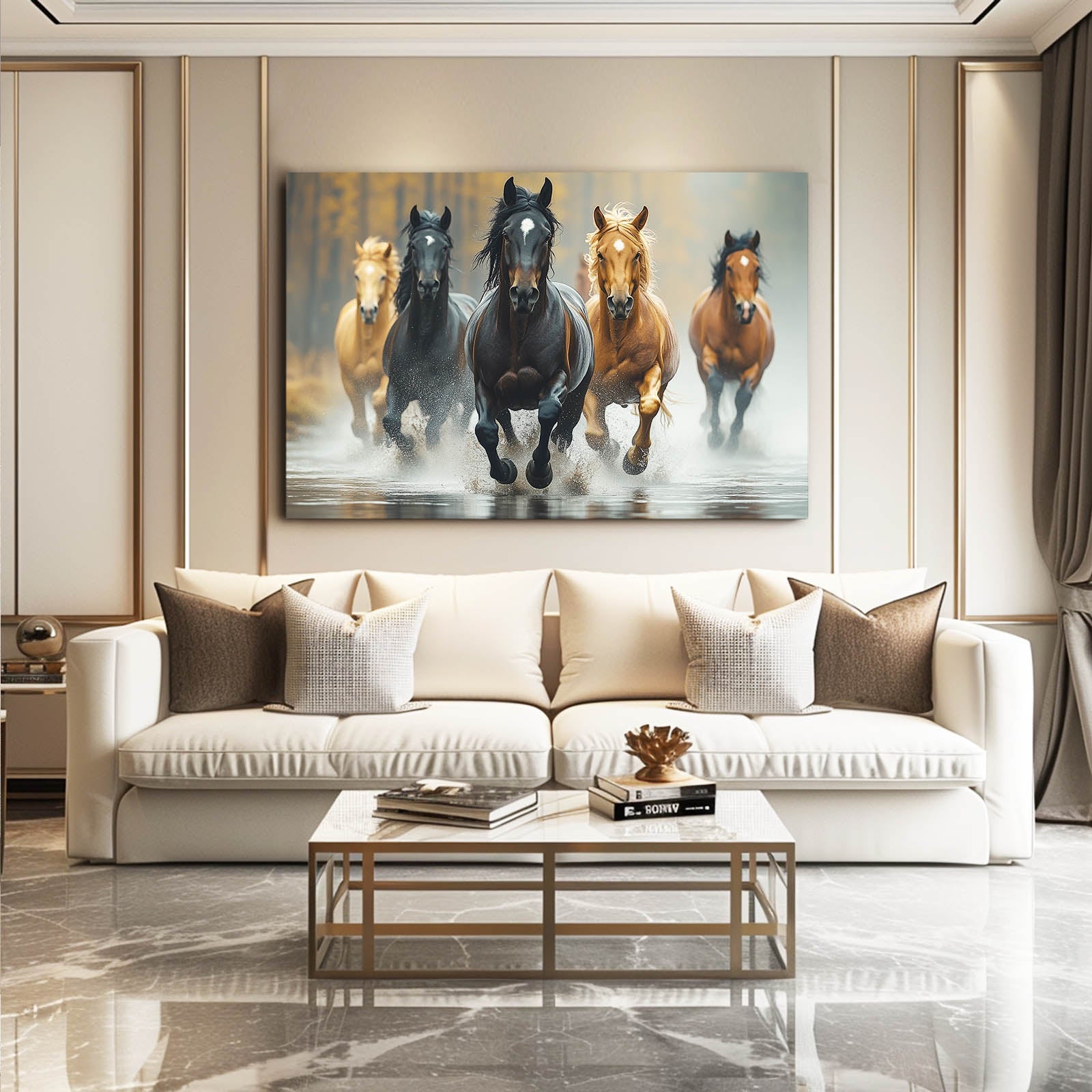Timeless Horse Wall Art – angled canvas view on white background