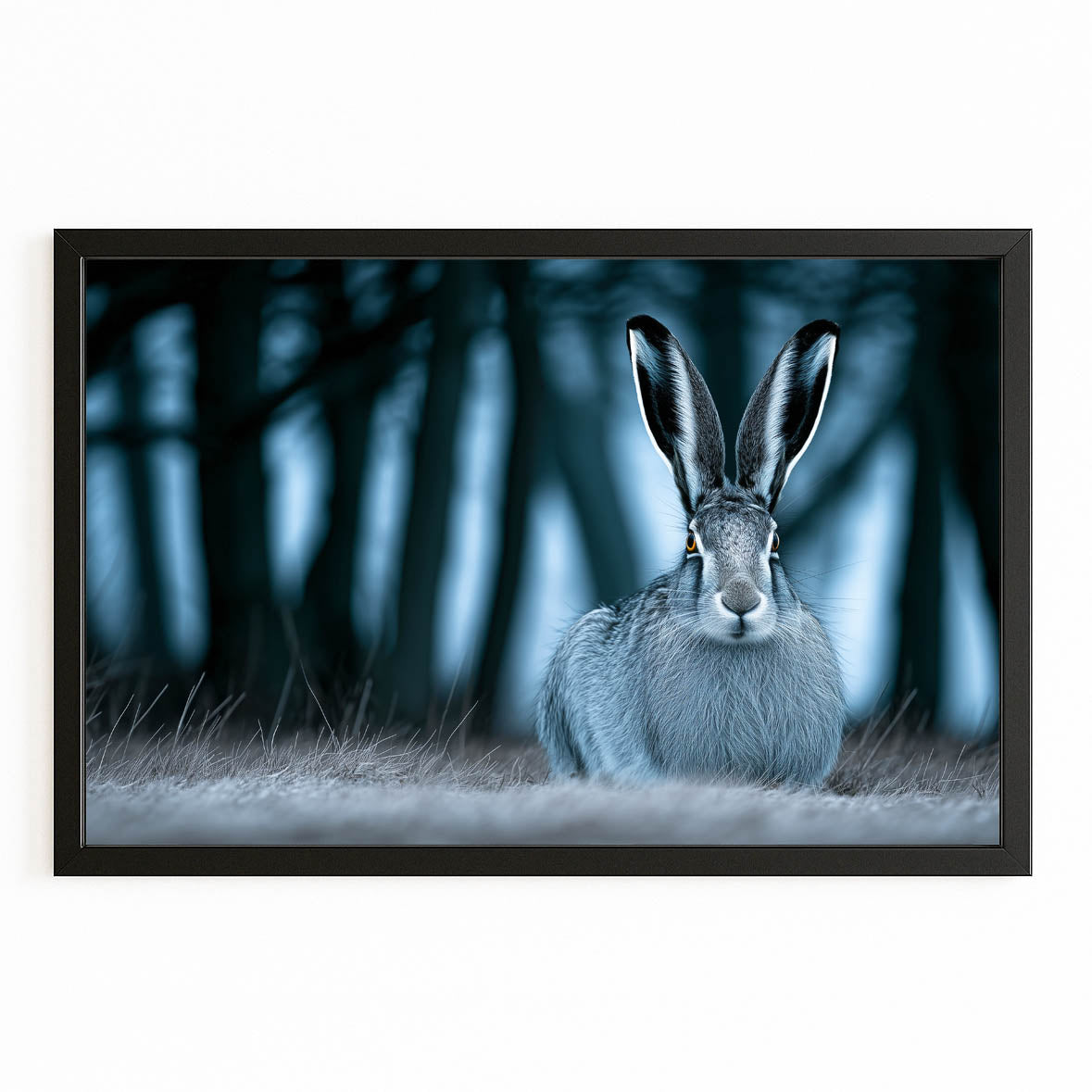 Timeless Rabbit Art – with Premium Black frame on white background