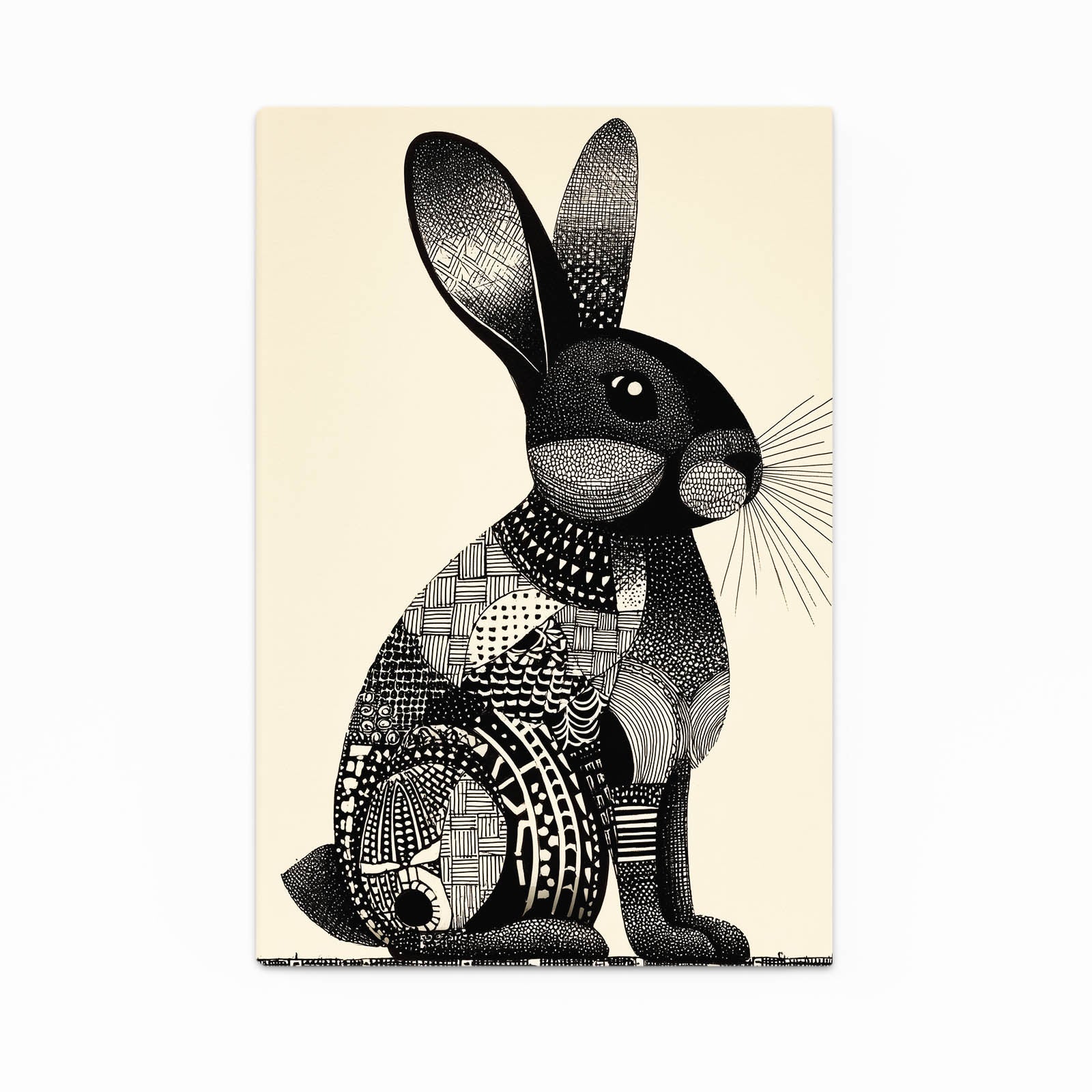 Timeless Rabbit Canvas Art – angled canvas view on white background