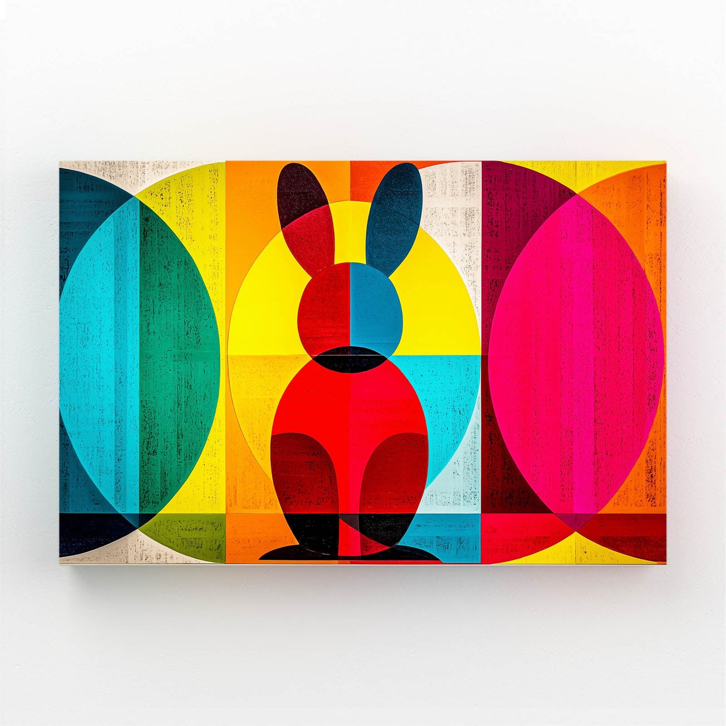 Timeless Rabbit Wall Art – angled canvas view on white background