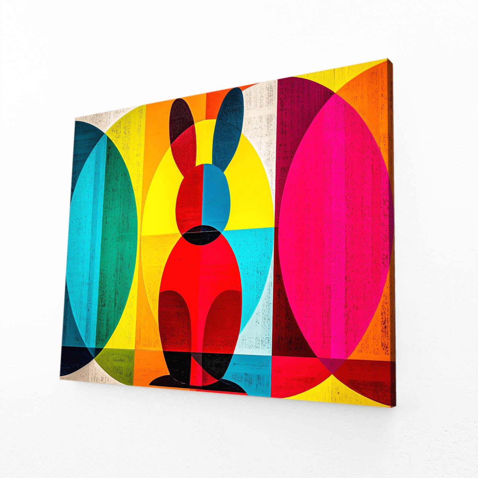 Timeless Rabbit Wall Art – angled canvas view on white background
