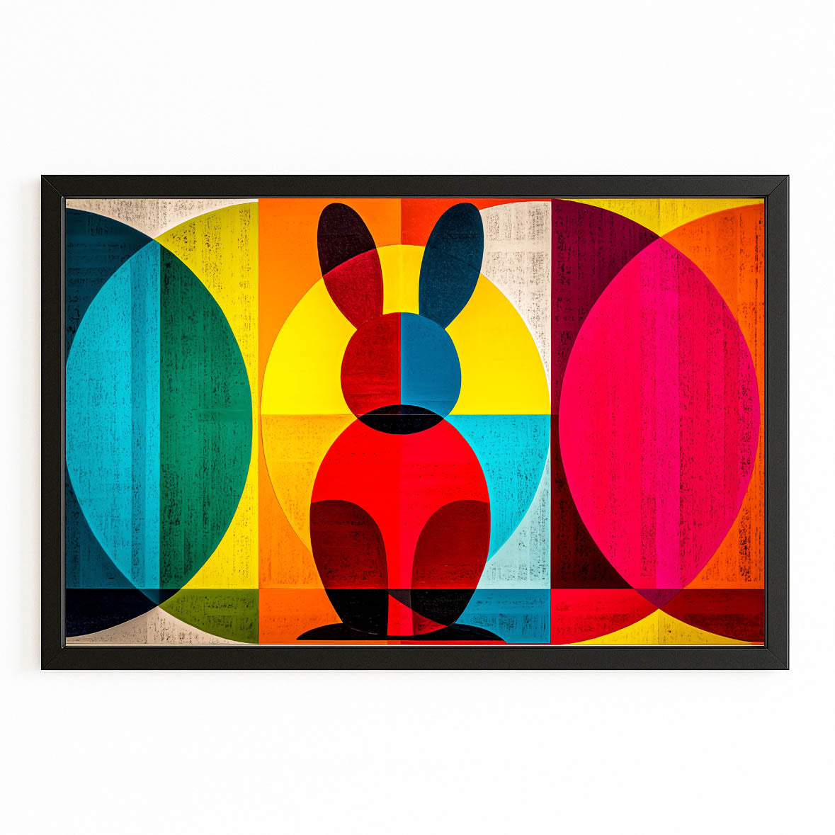 Timeless Rabbit Wall Art – with Premium Black frame on white background