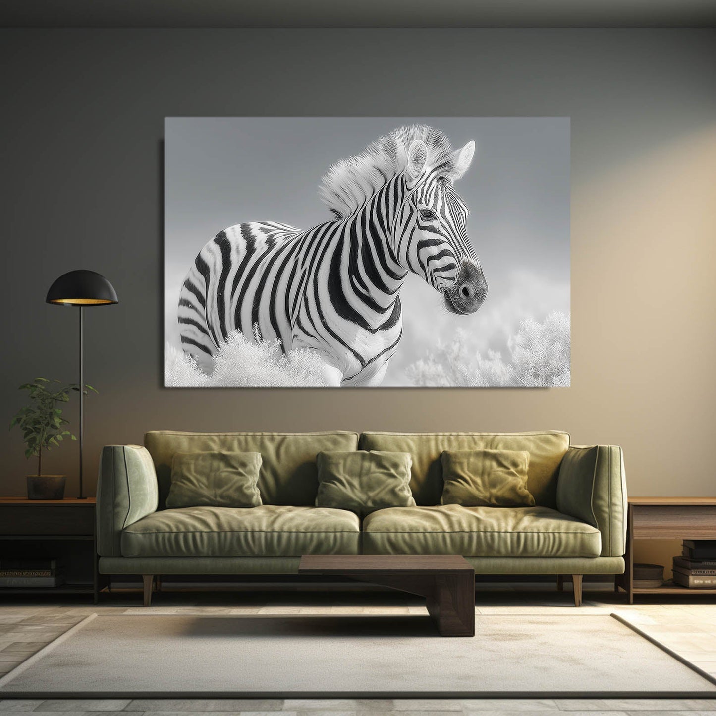 Timeless Zebra Art – styled in a furnished interior