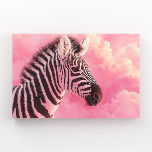 Timeless Zebra Artwork – pink canvas print