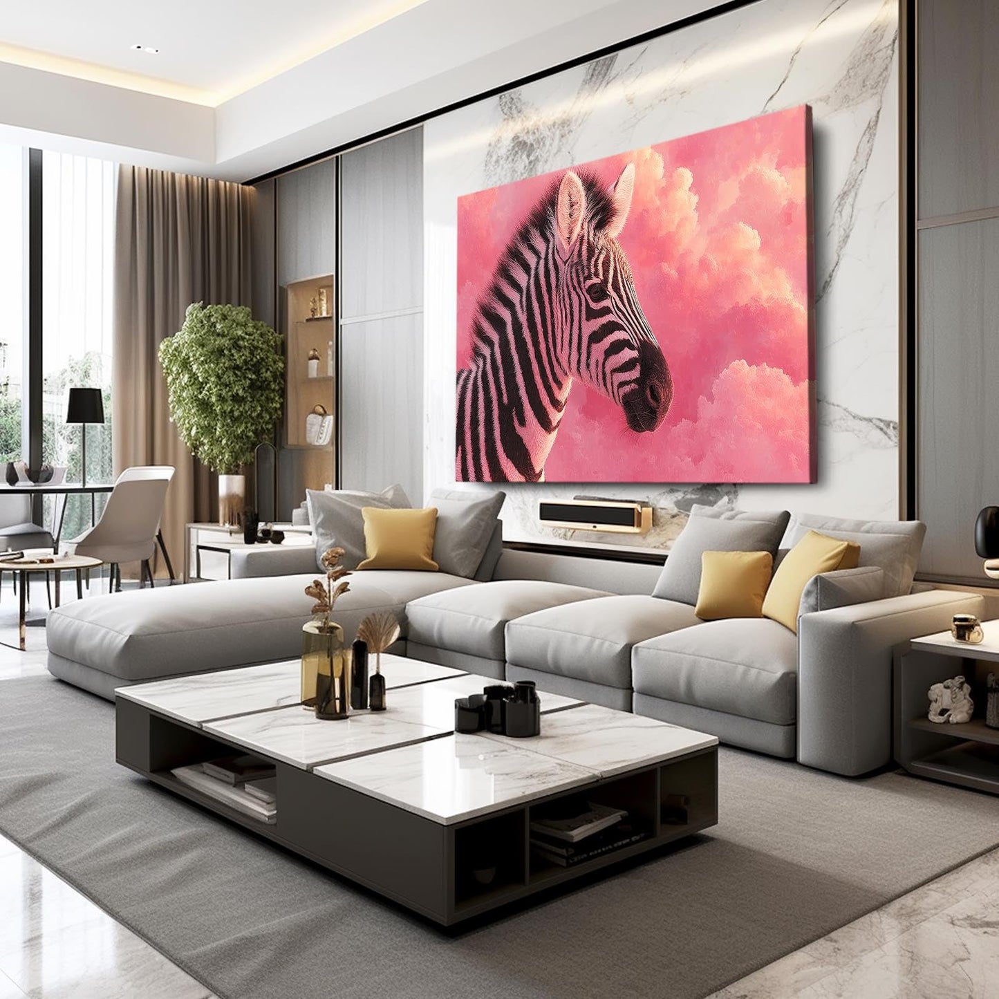 Timeless Zebra Artwork – styled in a furnished interior