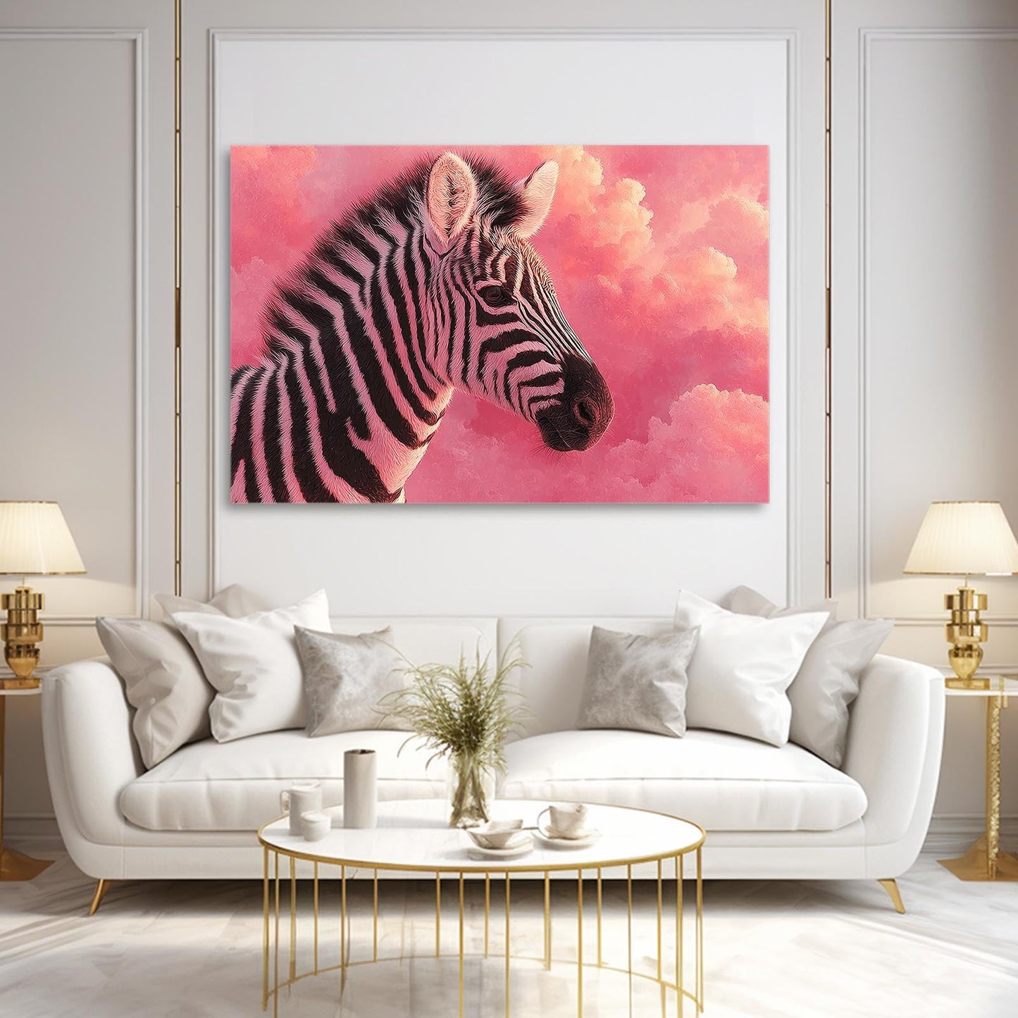 Timeless Zebra Artwork – styled in a furnished interior