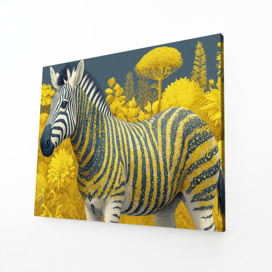 Timeless Zebra Canvas Art – yellow canvas print