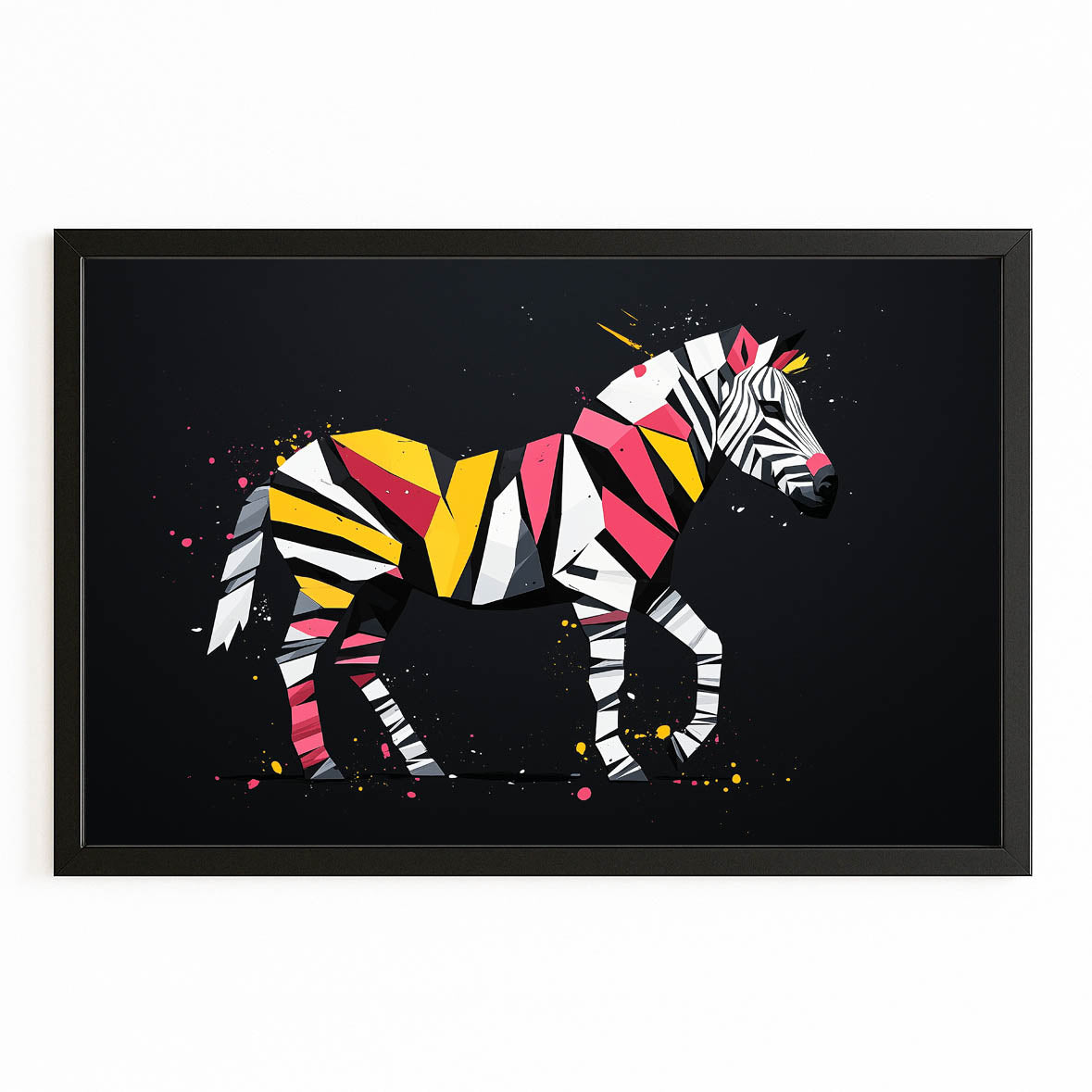 Timeless Zebra Canvas – with Premium Black frame on white background