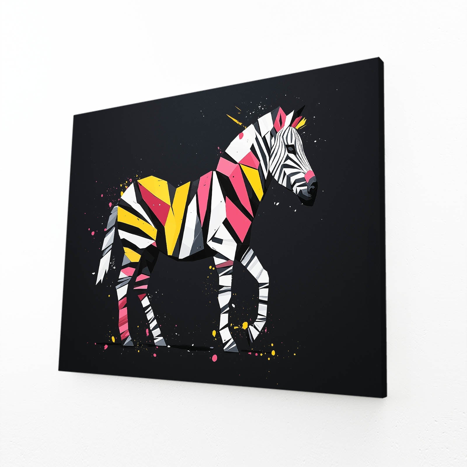 Timeless Zebra Canvas – angled canvas view on white background