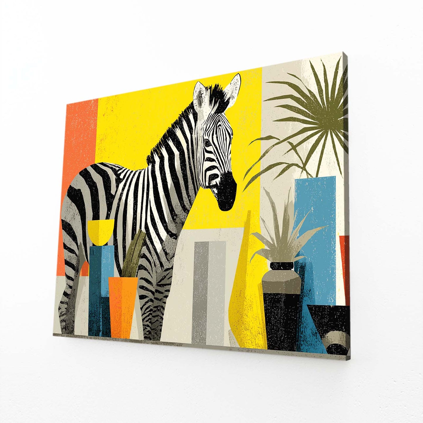 Timeless Zebra Prints – angled canvas view on white background
