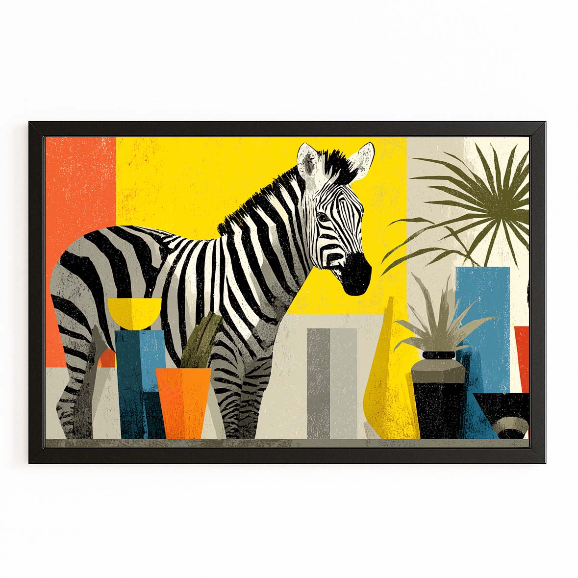 Timeless Zebra Prints – with Premium Black frame on white background