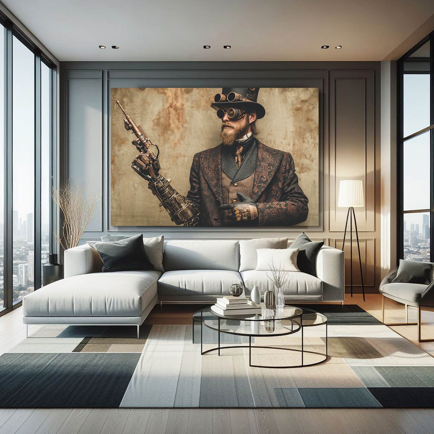 Top Hat Ranger Steampunk Prints – styled in a furnished interior