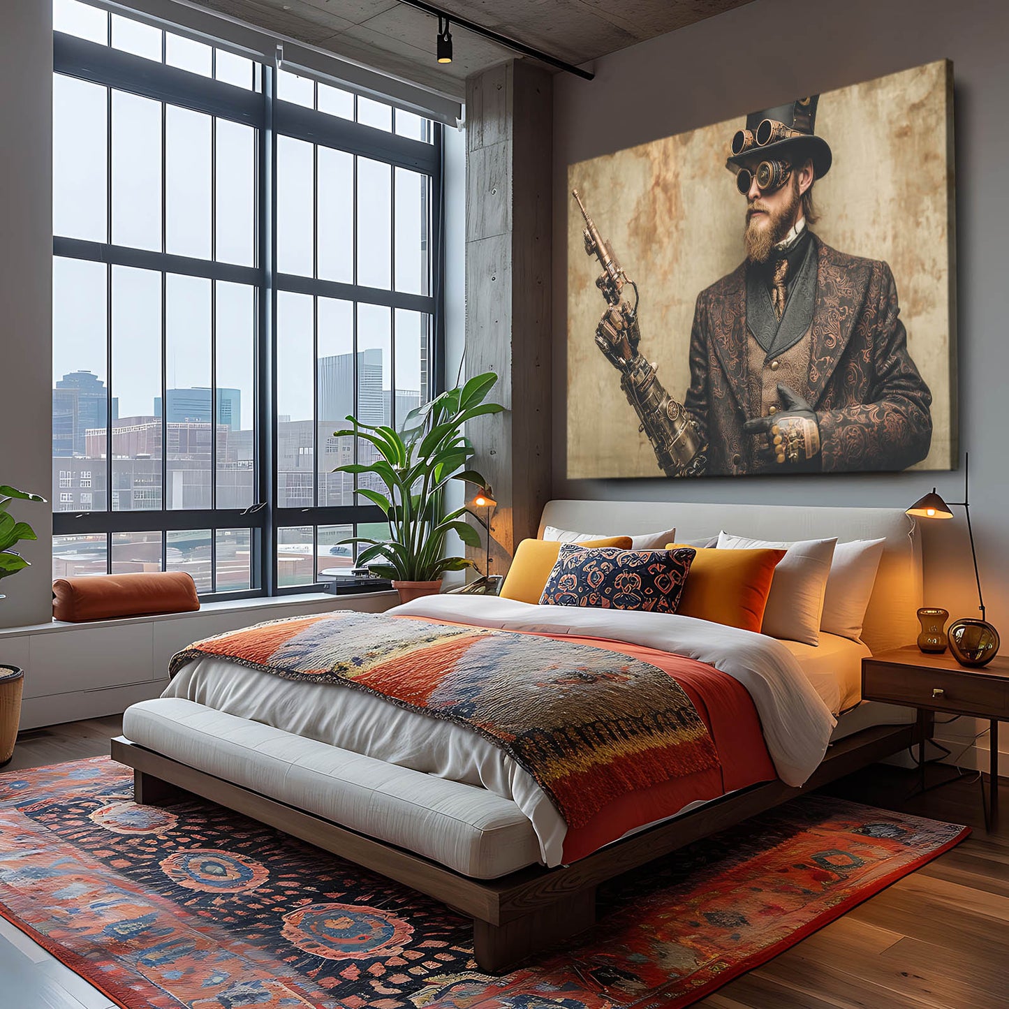 Top Hat Ranger Steampunk Prints – styled in a furnished interior