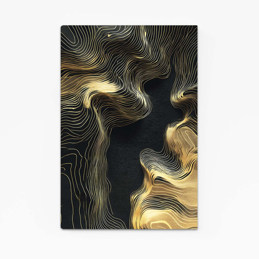 Topographic Gold Waves Canvas Art – topographic gold waves gold canvas print