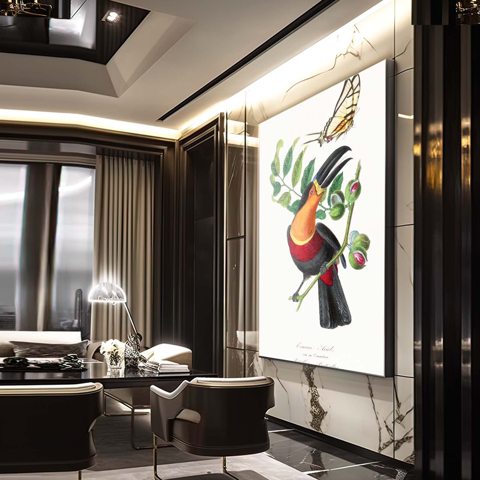 Toucan And Butterfly Wall Art