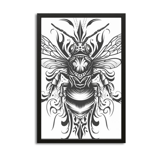 Bee Tattoo Art – canvas print on white background