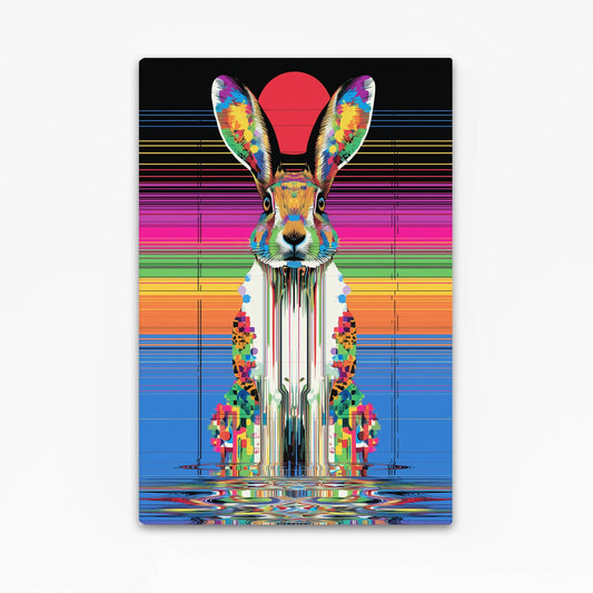Trippy Bunny Canvas – angled canvas view on white background