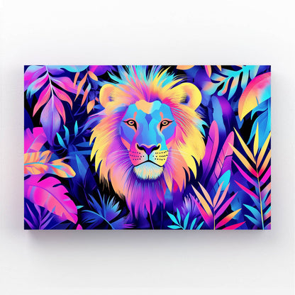 Tropical Glow Lion Wall Art