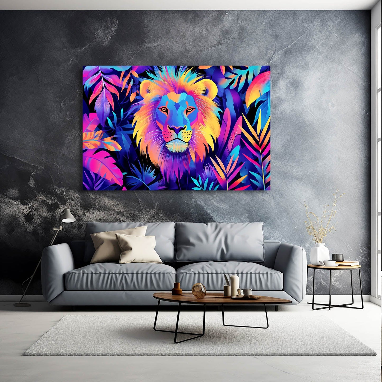 Tropical Glow Lion Wall Art