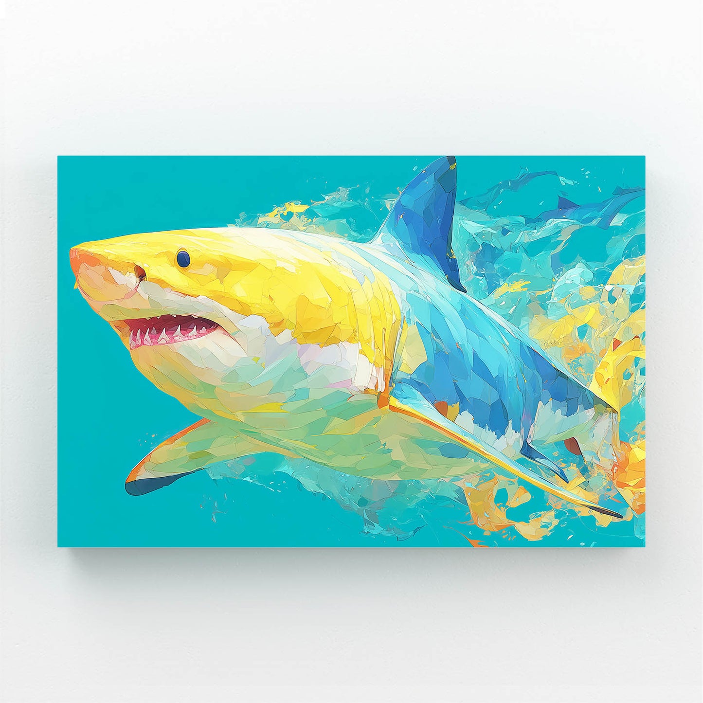 Turquoise Pop Art Shark Canvas Art – turquoise pop art shark canvas print