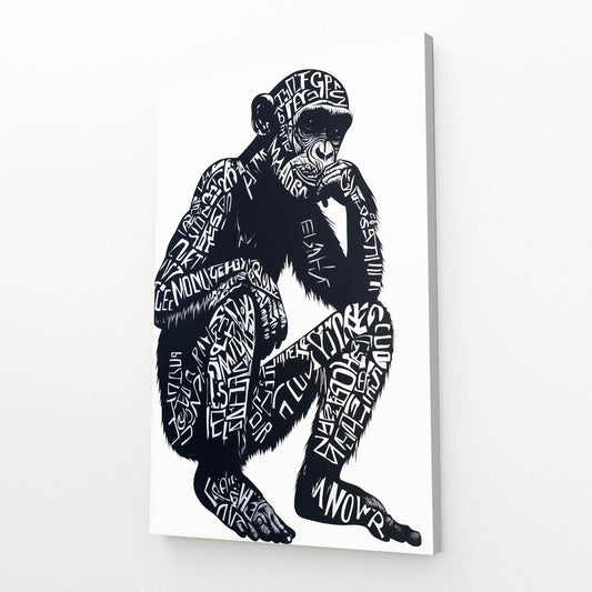 Typography Thinker Monkey Wall Decor – typography thinker monkey canvas print