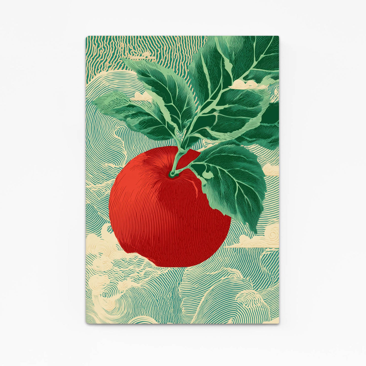 Ukiyo Wave Leaf Apple Wall Art – ukiyo wave leaf apple canvas print