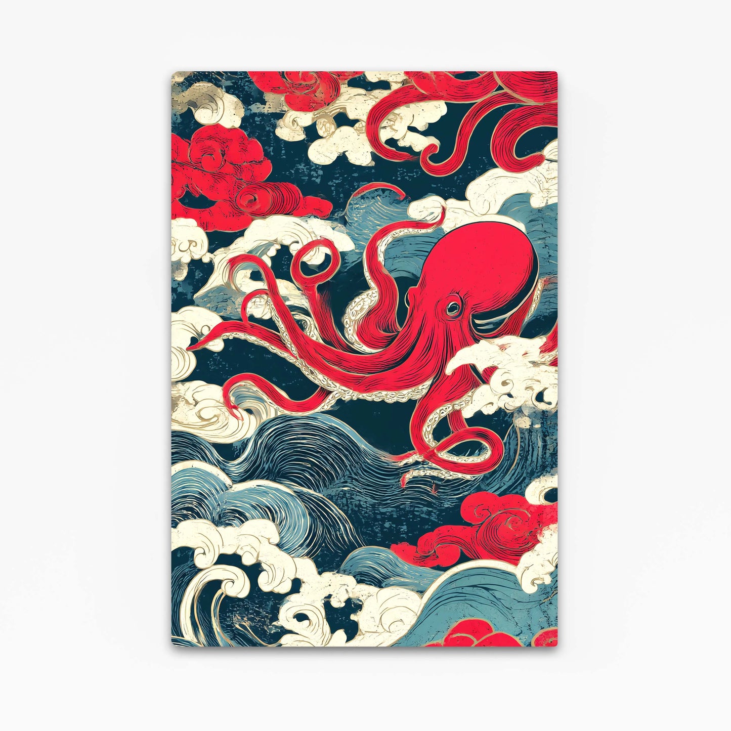 Ukiyo Wave Scroll Octopus Canvas Art – ukiyo wave scroll octopus canvas print
