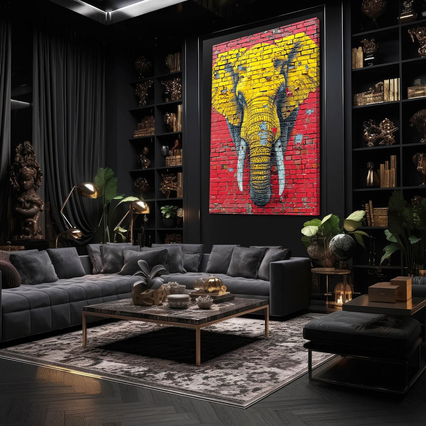 Urban Brick Elephant Art