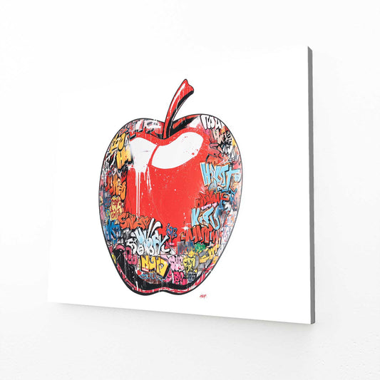 Urban Pop Drip Apple Art – canvas print on white background