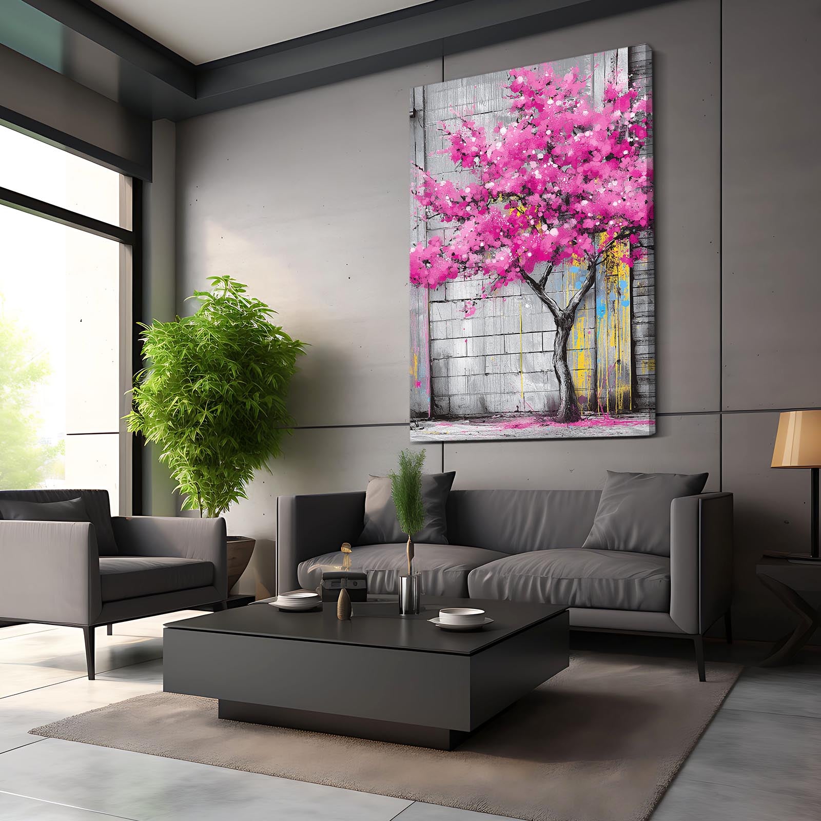 Urban Wall Tree Cherry Blossom Wall Art – styled in a furnished interior