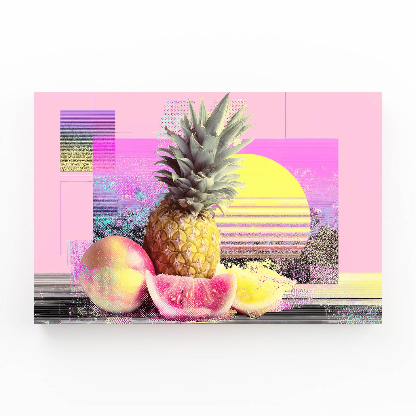Vaporwave Fruit Sunset Wall Decor – vaporwave fruit sunset fruit canvas print
