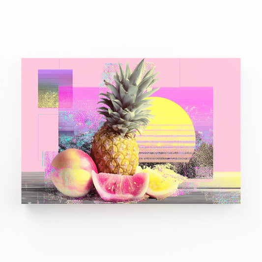 Vaporwave Fruit Sunset Wall Decor – vaporwave fruit sunset fruit canvas print