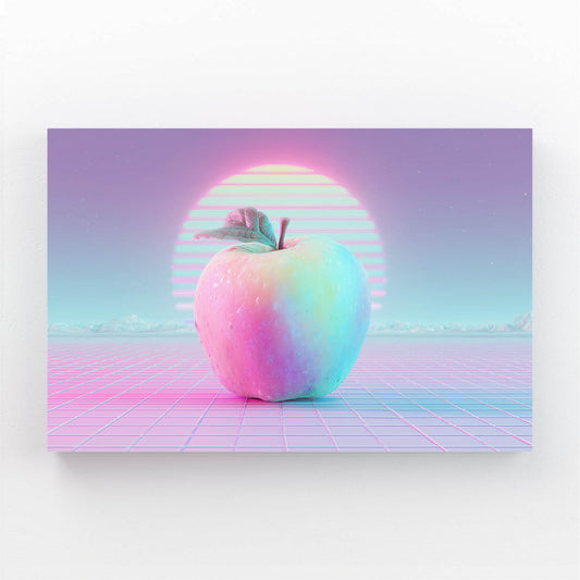 Vaporwave Retro Apple Wall Art – vaporwave retro apple canvas print