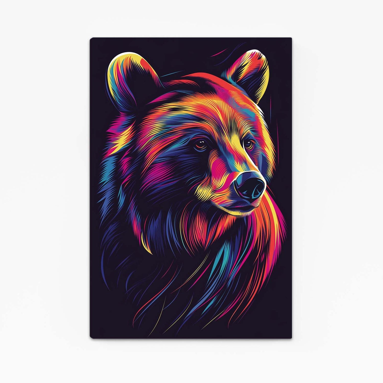 Art Vector Bear — abstract canvas print in blue tones