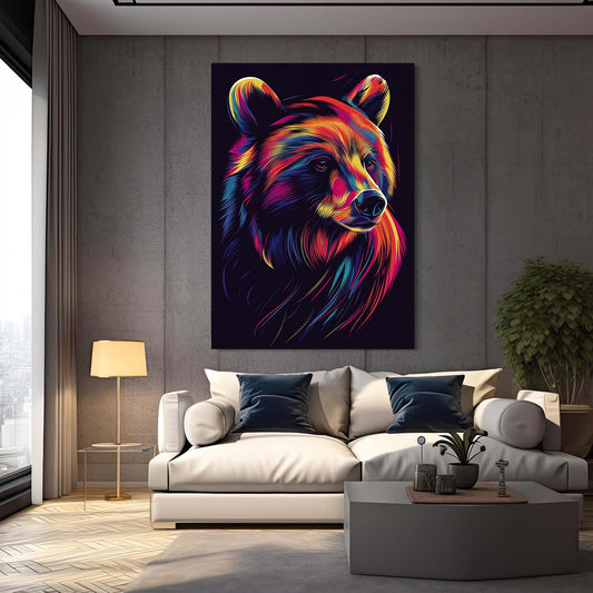 Art Vector Bear — abstract canvas print in blue tones, view 3