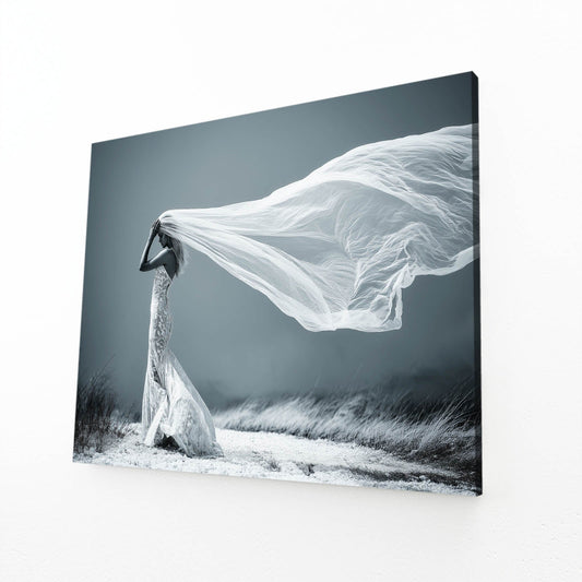 Veil Dancer Photography Canvas Art – angled canvas view on white background