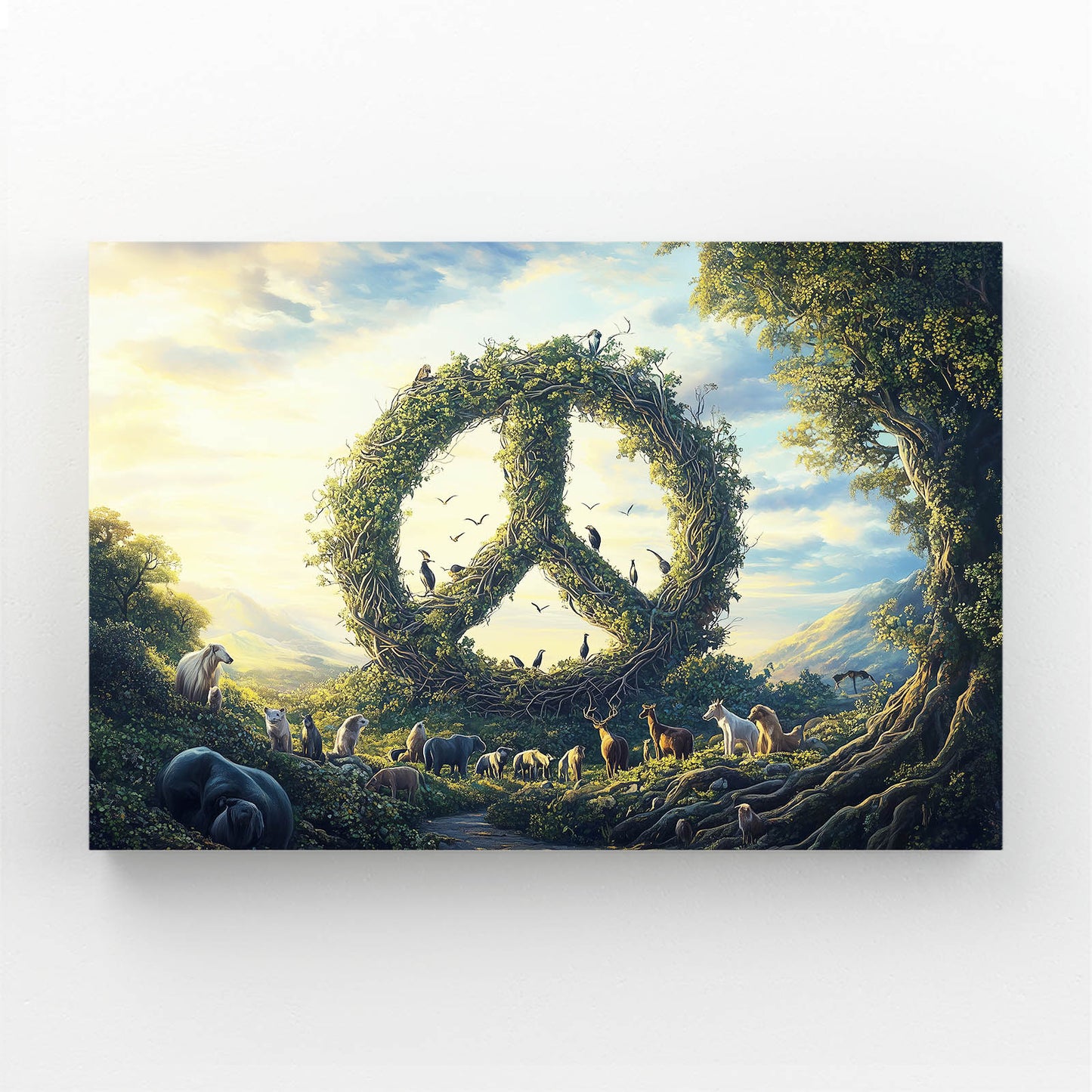 Verdant Peace Circle Wall Decor – verdant peace circle peace canvas print