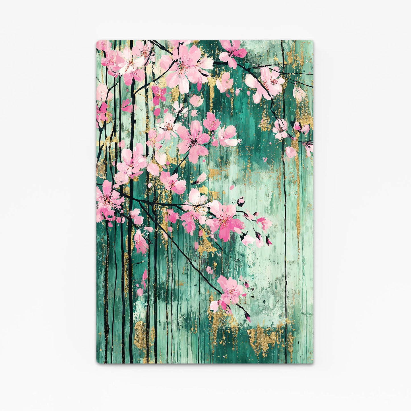 Verdigris Panel Blooms Cherry Blossom Art – verdigris panel blooms cherry blossom canvas print