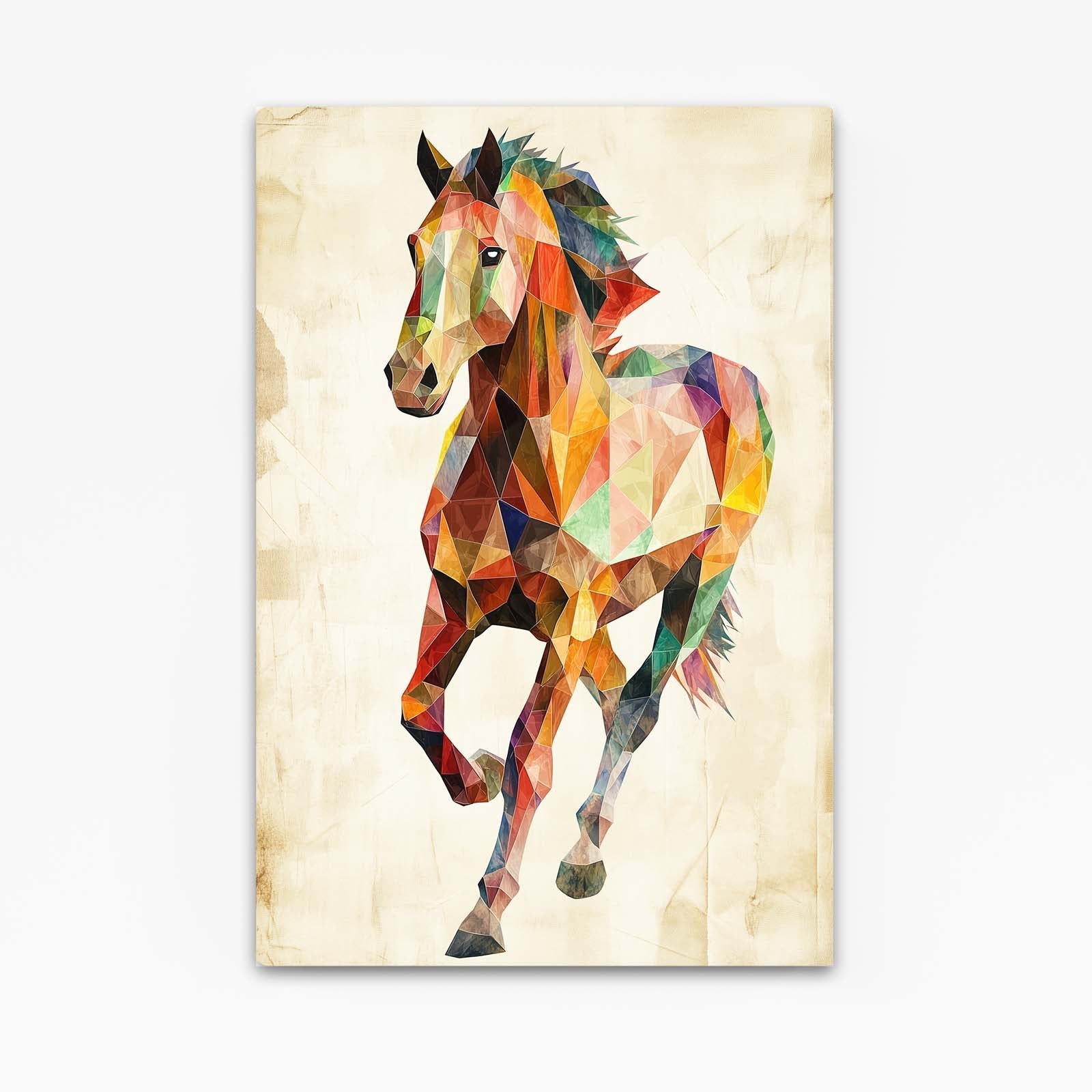 Vertical Horse Canvas Art – angled canvas view on white background