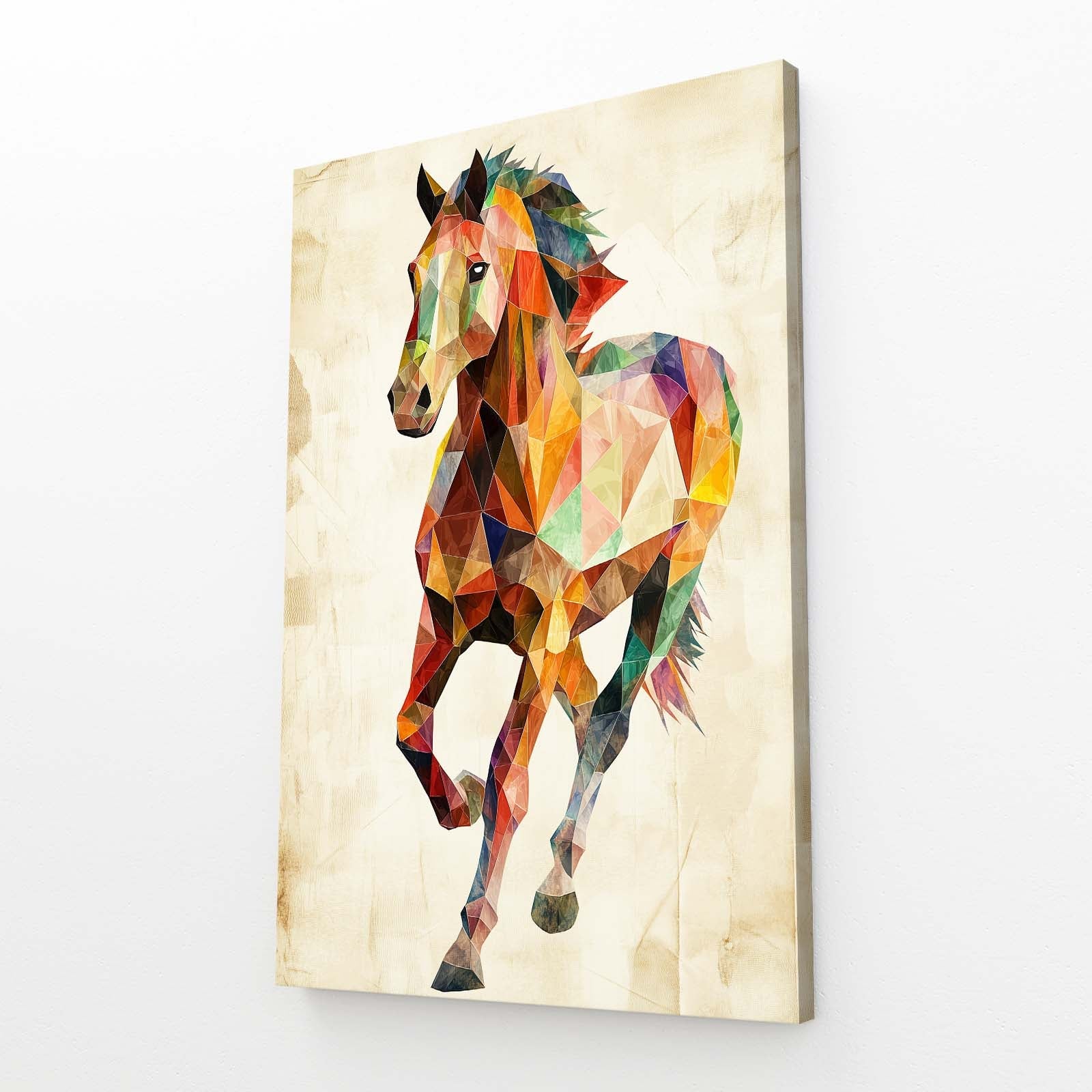 Vertical Horse Canvas Art – angled canvas view on white background