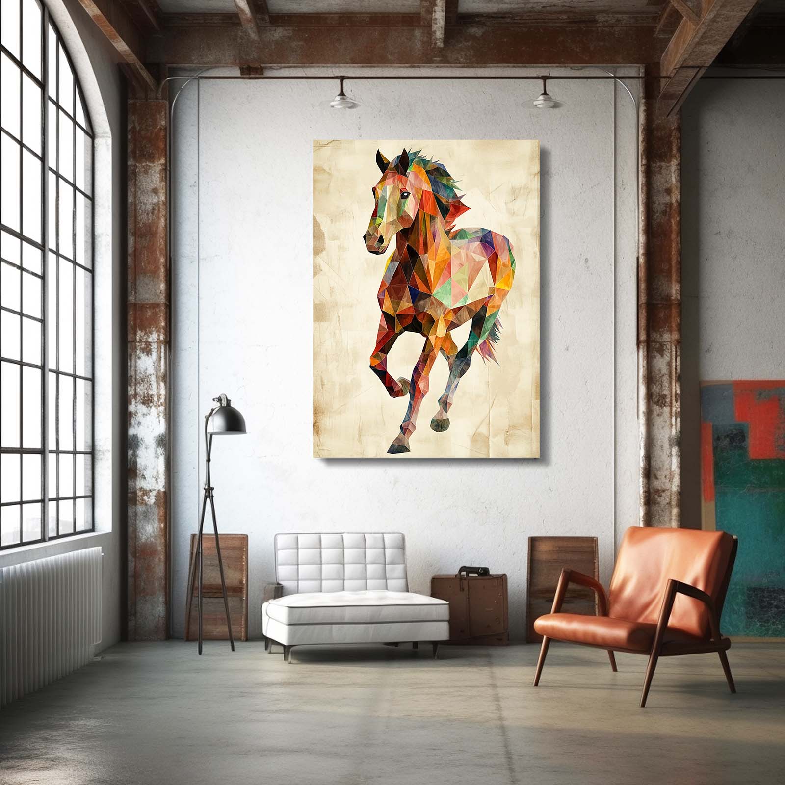 Vertical Horse Canvas Art – angled canvas view on white background
