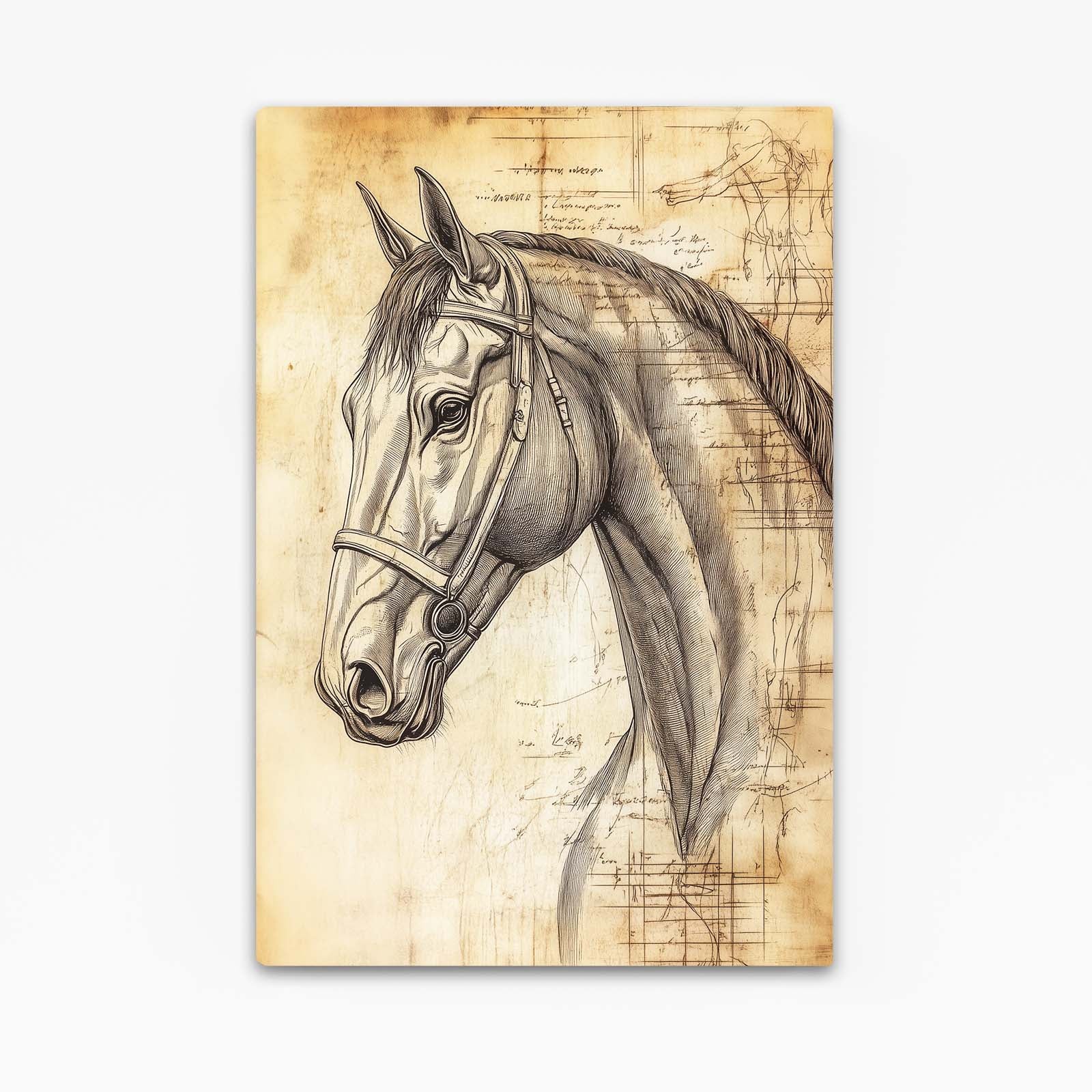Vertical Horse Wall Art – angled canvas view on white background