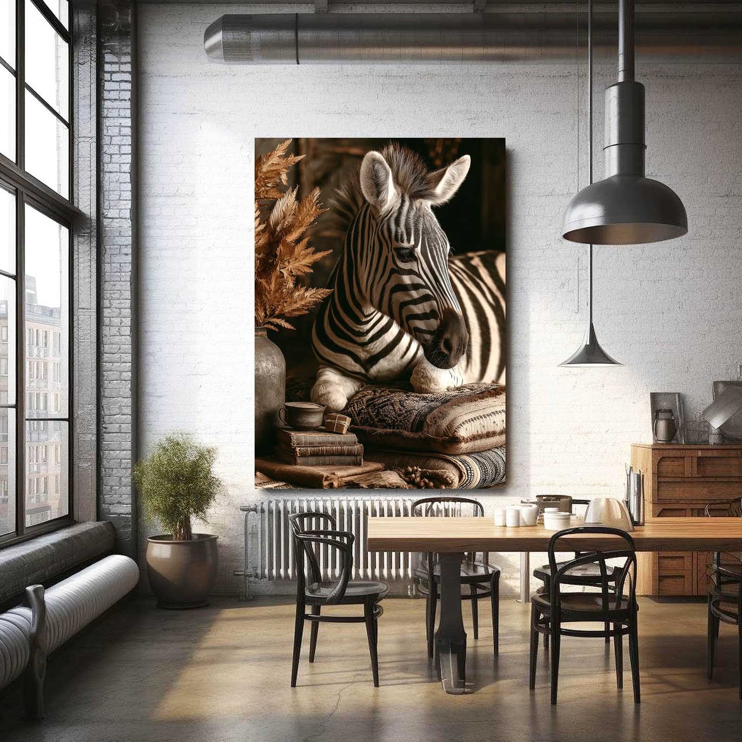 Vertical Zebra Prints – styled in a furnished interior