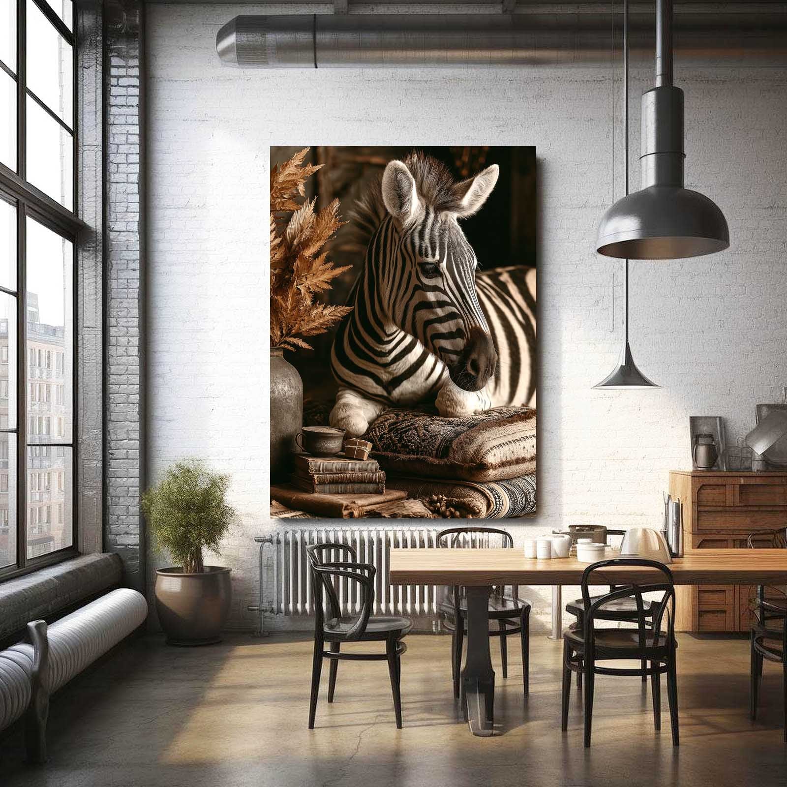 Vertical Zebra Prints – styled in a furnished interior