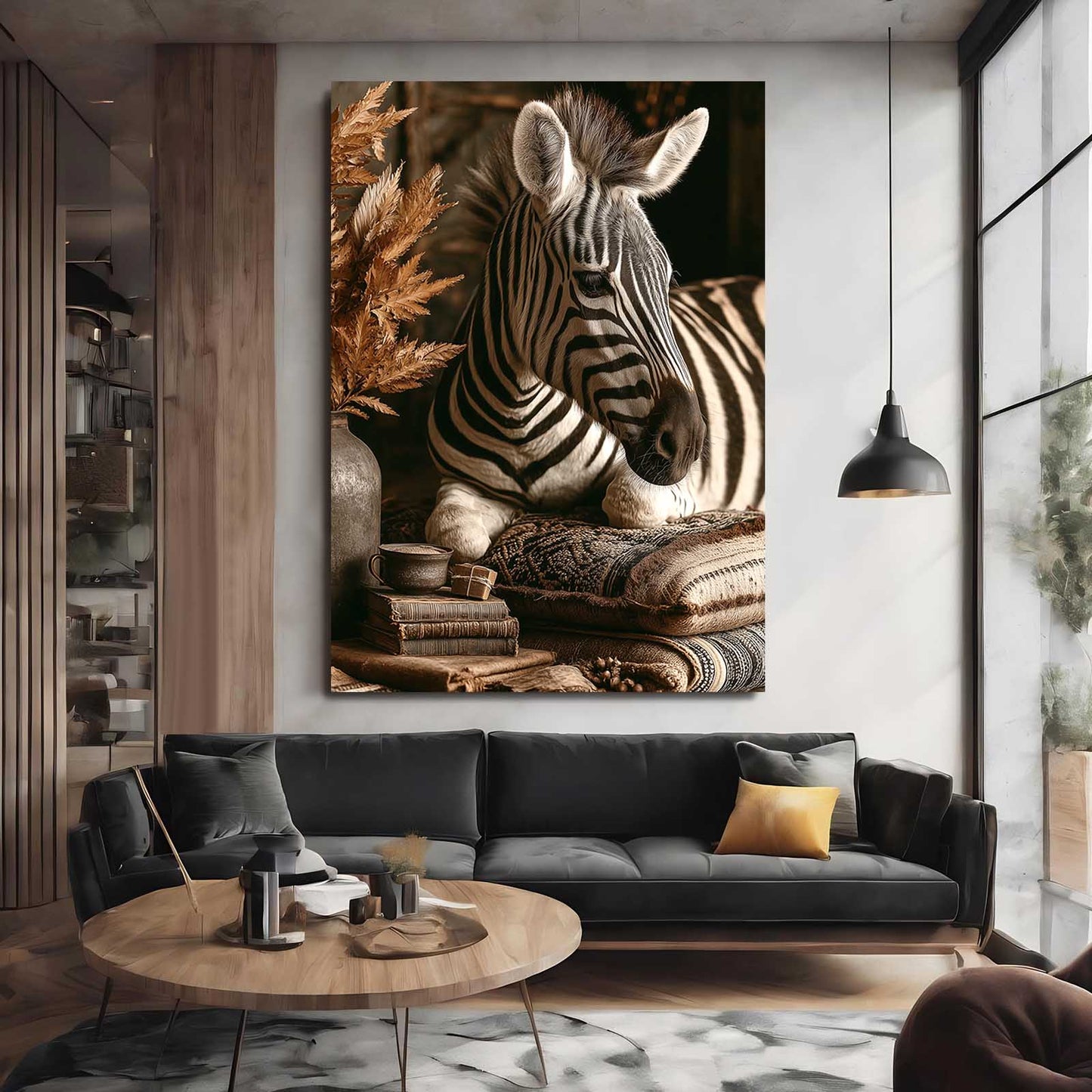 Vertical Zebra Prints – styled in a furnished interior