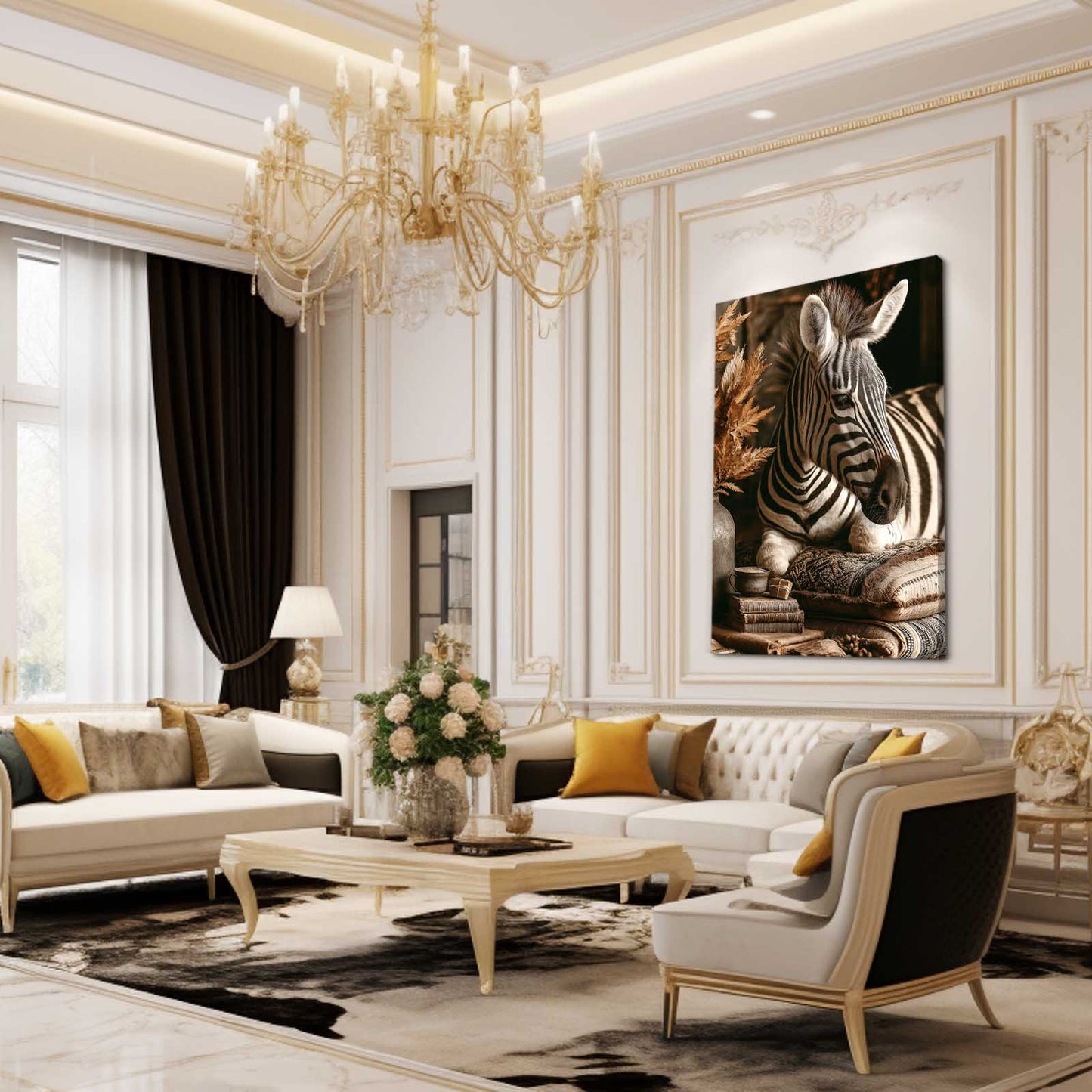 Vertical Zebra Prints – styled in a furnished interior