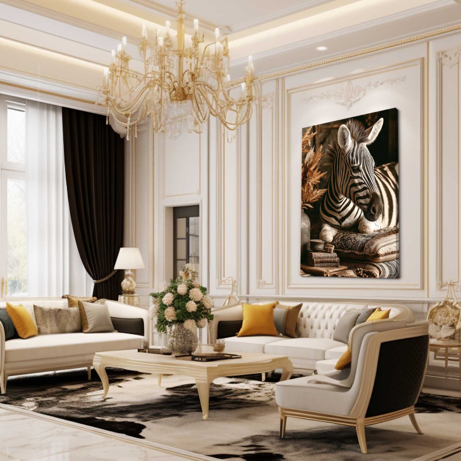 Vertical Zebra Prints – styled in a furnished interior