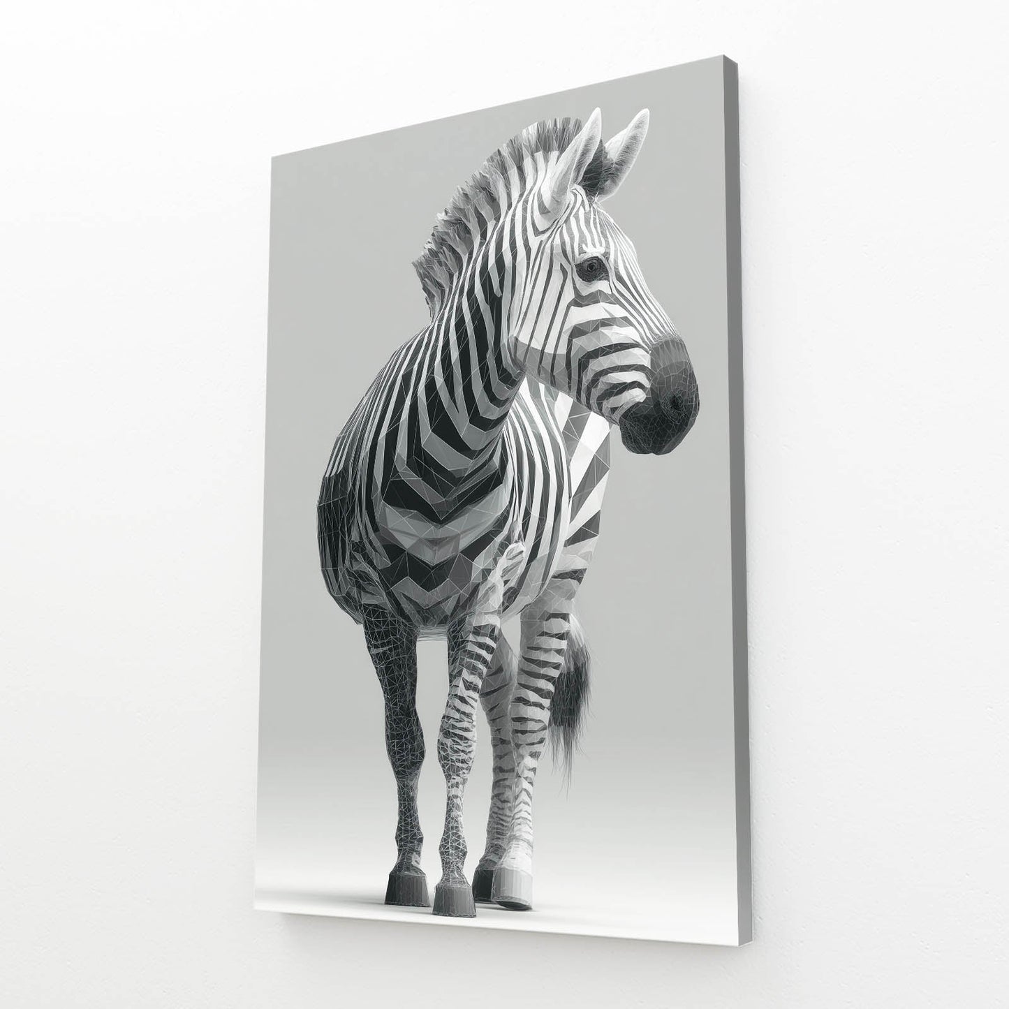 Vertical Zebra Wall Art – styled in a furnished interior