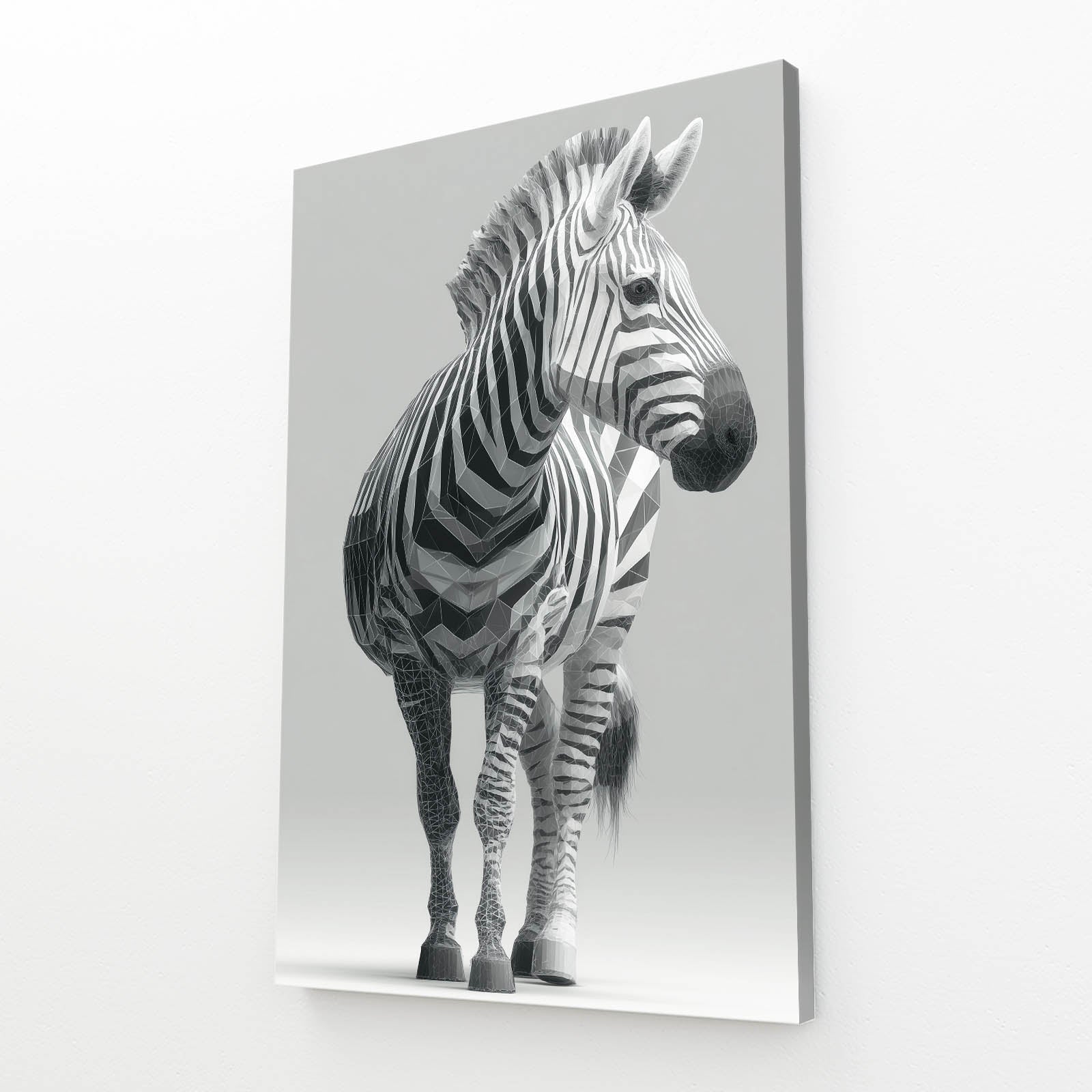 Vertical Zebra Wall Art – styled in a furnished interior
