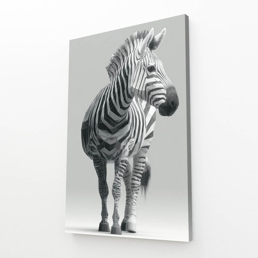Vertical Zebra Wall Art – styled in a furnished interior